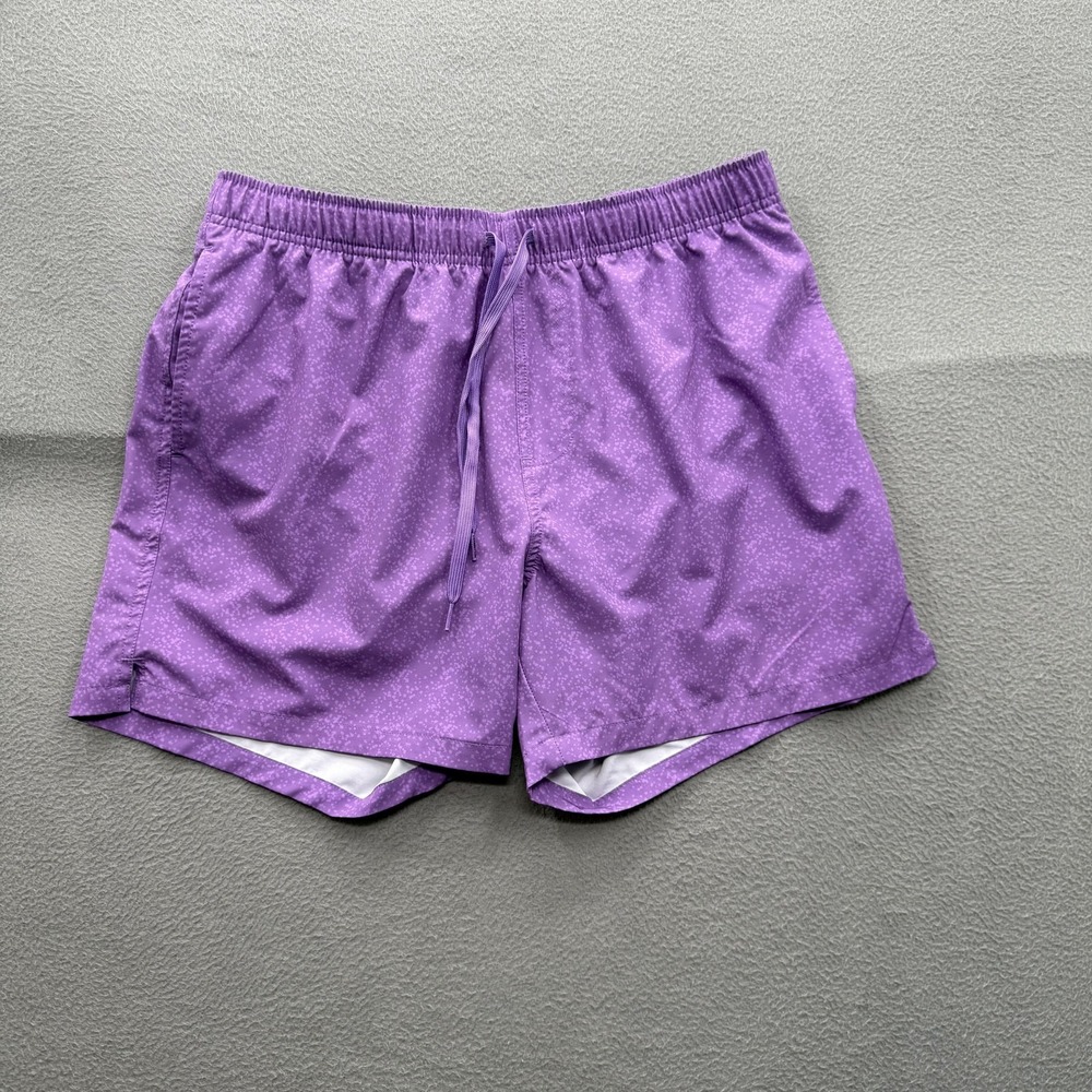 Bearbottom Swim Shorts Mens XL Purple Fleck Print Trunks Mesh Lined 5.5 Inseam